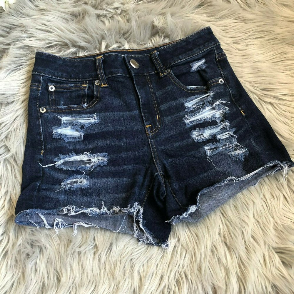 American Eagle Hi-Rise Shortie Jean Shorts HW7860 - Picture 1 of 6